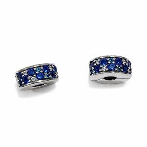 Pandora Blue & Clear CZ Clip Charm Set Sterling Silver S925 ALE